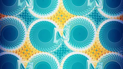 Misty Abstract Wallpaper Abstract Wallpaper 4K 2560x1440 Abstract, Blue, Fractal, Pattern, Of, Overlapping, Circular, Spirals, Yellow, Honeycomb, Accents, Quad, Pink, Ultrawide, QHD