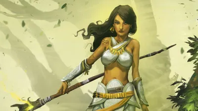 Fantasy Themed Powerful Witch Wielding Wallpaper 4K, Fantasy category