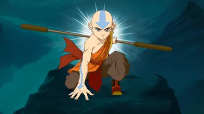 Epic Aang Wallpaper Abstract Wallpaper 4K 3840x2160 Aang, From, Avatar:, The, Last, Airbender, Crouched, On, Cliff, His, Arrow, White, Ultrawide, 4K