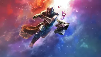 Moody Mandalorian Wallpaper Space Wallpaper 4K 5120x2880 5k, Ultra, Hd, Pc, Desktop, Wallpaper, Of, The, Mandalorian, Carrying, Grogu, Through, White, Brown, Ultrawide, 4K