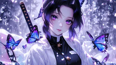 Shinobu Kochou Demon Slayer Kimetsu Abstract Wallpaper 4K 3840x2160 4K, Ultra, Hd, Wallpaper, Of, Shinobu, Kochou, From, Demon, Slayer, Kimetsu, Yaiba, White, Gray, Ultrawide