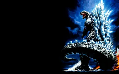 Godzilla Dramatic Pose Surrounded Explosions Wallpaper 4K, Black/Dark category