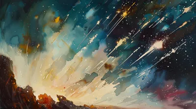 Depicting Vibrant Meteor Shower Backdrop Nature Wallpaper 4K 2912x1632 A, Stunning, Hd, Wallpaper, Depicting, Vibrant, Meteor, Shower, Against, Backdrop, Colorful, Cosmic, Gray, Ultrawide, QHD
