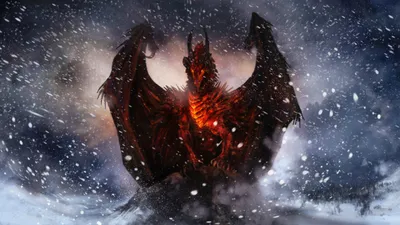 Fantasy Fiery Dragon Emerging Fantasy Wallpaper 4K 1920x1080 Hd, Fantasy, Desktop, Wallpaper, Featuring, A, Fiery, Dragon, Emerging, Through, Snowstorm, Wings, Gray, Ultrawide, Full HD
