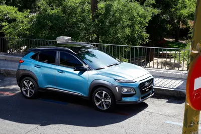 Crisp Blue Wallpaper Nature Wallpaper 4K 2835x1890 Blue, Hyundai, Kona, Suv, Parked, By, A, Tree-lined, Sidewalk, Shown, Quad, Desktop, White, Gray, Landscape, QHD