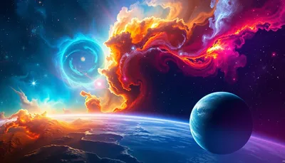 Serene Universe Wallpaper Space Wallpaper 4K 1344x768 Brown, Gray