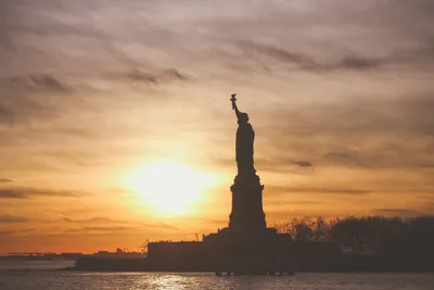 Vibrant Silhouette Wallpaper Nature Wallpaper 4K 5184x3456 Silhouette, Sky, Sunset, Man, Made, Statue, Of, Liberty, Desktop, Gray, White, Landscape, 4K