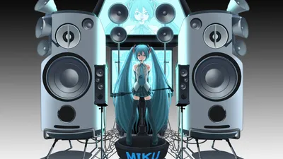 Hatsune Miku Vocaloid Anime Abstract Wallpaper 4K 1920x1080 Hatsune, Miku, Vocaloid, Anime, Hd, Pc, Desktop, Wallpaper/background:, Teal, Twin, Tailed, Gray, White, Ultrawide, Full HD