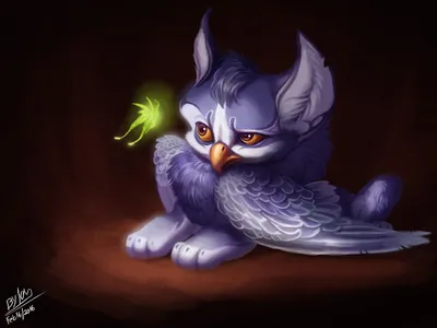 Serene Cute Wallpaper Fantasy Wallpaper 4K 10000x7500 Hd, Desktop, Wallpaper, Of, A, Cute, Fantasy, Baby, Griffin, Expressive, Eyes, Purple, Gray, Landscape, 4K
