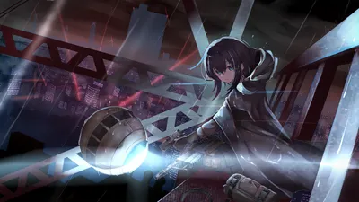 Bold Anime Wallpaper World Wallpaper 4K 2400x1350 Anime-style, Hd, Pc, Desktop, Wallpaper, Depicting, A, Dark, Cityscape, Character, Holding, Futuristic, Black, Ultrawide, Full HD