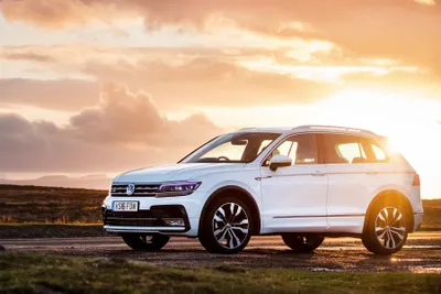 Dreamy White Wallpaper Nature Wallpaper 4K 3600x2400 White, Volkswagen, Tiguan, Suv, Parked, On, A, Road, During, Vibrant, Sunset, Captured, Gray, Landscape, QHD
