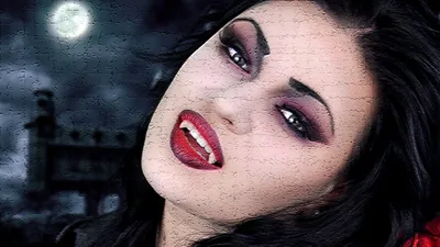 Dreamy Dark Wallpaper Black/Dark Wallpaper 4K 1800x1012 Hd, Desktop, Wallpaper, Featuring, A, Dark, Vampire, With, Pale, Skin, Red, Lips, White, Gray, Ultrawide