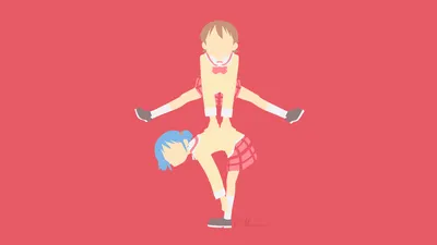 Yuuko Mio Nichijou Abstract Wallpaper 4K 1920x1080 Yuuko, And, Mio, From, Nichijou, Pink, White, Ultrawide, Full HD