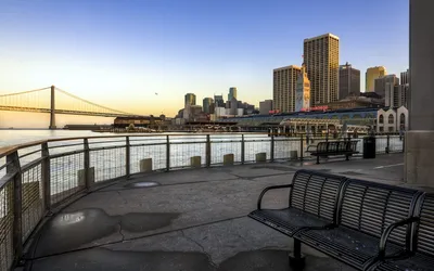 Bright City Wallpaper World Wallpaper 4K 1920x1200 City, California, Bench, Man, Made, San, Francisco, Hd, Desktop, White, Pink, Ultrawide, Full HD