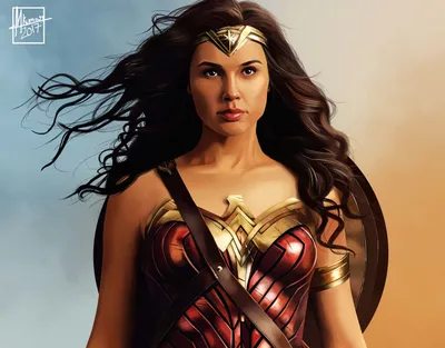 Wonder Woman Her Iconic Gradients Wallpaper 4K 1920x1500 Hd, Desktop, Wallpaper, Featuring, Wonder, Woman, With, Her, Iconic, Armor, Shield, Set, White, Square, Full HD