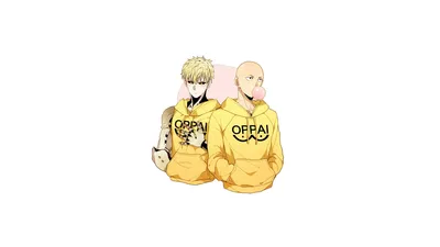 Saitama Genos Anime Minimal Wallpaper 4K 1920x1080 Hd, Desktop, Wallpaper, Featuring, Saitama, And, Genos, From, Anime, One-punch, Man, Both, White, Pink, Ultrawide, Full HD