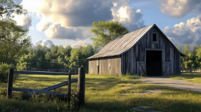 Crisp Serene Wallpaper World Wallpaper 4K 2912x1632 A, Serene, Rustic, Barn, Set, Against, Picturesque, Desktop, Adds, Touch, Countryside, Charm, White, Gray, Ultrawide, QHD