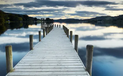 Dreamy Serene Wallpaper Nature Wallpaper 4K 1920x1200 Hd, Pc, Desktop, Wallpaper, Featuring, A, Serene, Man-made, Wooden, Pier, Extending, Over, Gray, Ultrawide, Full HD