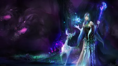 Fantasy Depicting Mystical Witch Glowing Fantasy Wallpaper 4K 2560x1440 Fantasy, Hd, Pc, Desktop, Wallpaper, Depicting, A, Mystical, Witch, Glowing, Staff, Magical, Gray, Brown, Ultrawide, QHD