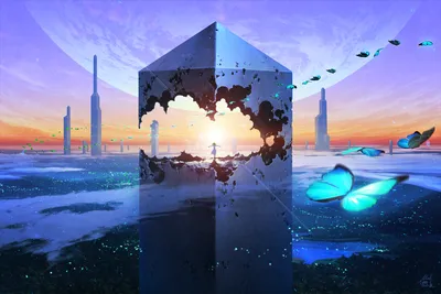 Calm Fantasy Wallpaper Fantasy Wallpaper 4K 2000x1334 A, Fantasy, Landscape, Hd, Desktop, Wallpaper, Featuring, Glowing, Butterflies, Radiant, Sun, Futuristic, Black, Full HD