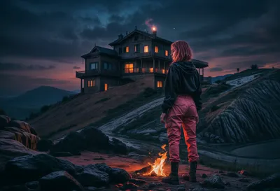 Vivid Dark Wallpaper Black/Dark Wallpaper 4K 2048x1400 Dark, Abandoned, Post, Apocalyptic, Woman, Melancholic, Hd, Desktop, Brown, Pink, Landscape, Full HD