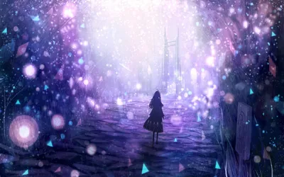 Whimsical Figure Walking Down Fantasy Wallpaper 4K 1680x1050 A, Whimsical, Scene, Featuring, Figure, Walking, Down, Magical, Path, Adorned, Pink, Light, White, Ultrawide