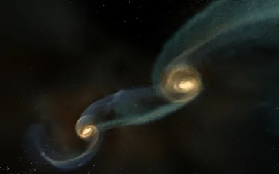 Sci Depiction Two Space Wallpaper 4K 1920x1200 Hd, Pc, Desktop, Wallpaper, Featuring, A, Sci-fi, Depiction, Two, Spiraling, Black, Holes, Brown, Gray, Ultrawide, Full HD