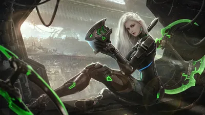 White Haired Cyberpunk Technology Wallpaper 4K 1920x1080 A, White-haired, Cyberpunk, Woman, Warrior, In, Futuristic, Armor, Seated, Amid, Sci-fi, Industrial, Gray, Ultrawide, Full HD