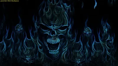 Vivid Dark Wallpaper Black/Dark Wallpaper 4K 1920x1080 Hd, Desktop, Wallpaper, Featuring, A, Dark, Fantasy-inspired, Horror, Scene, Ominous, Blue, Skulls, Brown, Ultrawide, Full HD