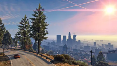 Vivid Grand Wallpaper World Wallpaper 4K 1920x1080 Hd, Wallpaper, Of, Grand, Theft, Auto, V, Featuring, Scenic, View, Car, Driving, White, Gray, Ultrawide, Full HD