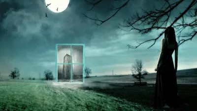 Dark Fantasy Depicting Silhouetted Wallpaper 4K, Space category