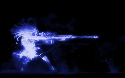 Anime Woman Aiming Abstract Wallpaper 4K 1680x1050 A, Striking, Anime, Image, Featuring, Woman, Aiming, Rifle, Shrouded, Blue, Light, Effects, White, Ultrawide