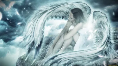 Sleek Serene Wallpaper Nature Wallpaper 4K 1920x1080 A, Serene, Fantasy, Scene, Featuring, An, Angel, With, Large, Ethereal, Wings, Seated, White, Ultrawide, Full HD