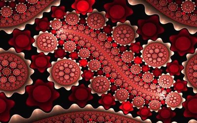 Abstract Artistic Red Black/Dark Wallpaper 4K 1920x1200 Abstract, Artistic, Hd, Pc, Desktop, Wallpaper, Red, Fractal, Floral, Disks, Form, S-shaped, Brown, Ultrawide, Full HD