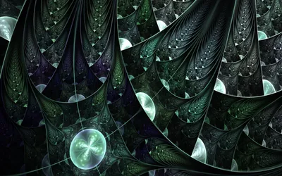 Dark Abstract Wallpaper Abstract Wallpaper 4K 1920x1200 Abstract, Fractal, Hd, Pc, Desktop, Wallpaper/background, Layered, Dark-green, Teal, Fanlike, Arches, Filigree, Gray, White, Ultrawide, Full HD