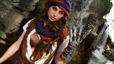 Woman Elaborate Cosplay Poses Confidently Abstract Wallpaper 4K 1920x1080 A, Woman, In, Elaborate, Cosplay, Poses, Confidently, With, Detailed, Metallic, Handpiece, Set, White, Ultrawide, Full HD