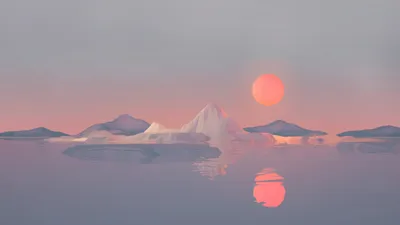 Minimalist Low Poly Illustration Icebergs Nature Wallpaper 4K 3840x2160 Minimalist, Hd, Desktop, Wallpaper, Featuring, A, Low, Poly, Illustration, Icebergs, Mountains, Reflecting, Gray, Ultrawide, 4K