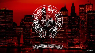 Chrome Hearts Emblem Floral World Wallpaper 4K 3200x1806 Chrome, Hearts, Emblem, With, Floral, Cross, Over, A, Red, City, Skyline, Quad, Ultrawide, QHD