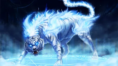 Moody Glowing Wallpaper Animals Wallpaper 4K 1920x1080 A, Glowing, Blue, And, White, Tiger, With, Fierce, Eyes, Stands, Mysterious, Symbol, Pink, Ultrawide, Full HD
