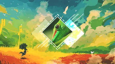 Colorful Artistic Polyscape Green Lizard Abstract Wallpaper 4K 1920x1080 A, Colorful, Hd, Desktop, Wallpaper, Showcasing, An, Artistic, Polyscape, Green, Lizard, Centered, Yellow, White, Ultrawide, Full HD