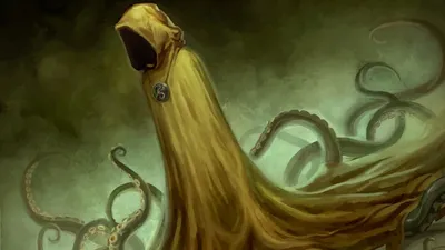 Dreamy Dark Wallpaper Fantasy Wallpaper 4K 1920x1080 Dark, Fantasy, Hd, Desktop, Wallpaper, Depicting, A, Hooded, Figure, Shrouded, Yellow, Tentacles, Brown, Gray, Ultrawide, Full HD