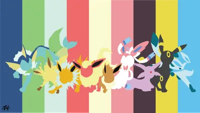 Vivid Minimalist Wallpaper Minimal Wallpaper 4K 3832x2161 Minimalist, Hd, Desktop, Wallpaper, Featuring, Colorful, Silhouettes, Of, Pok, Mon, Eevee, Evolutions, Pink, White, Ultrawide, QHD