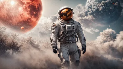 Astronaut Alien Planet Space Wallpaper 4K 2560x1440 Astronaut, On, An, Alien, Planet, Gray, White, Ultrawide, QHD