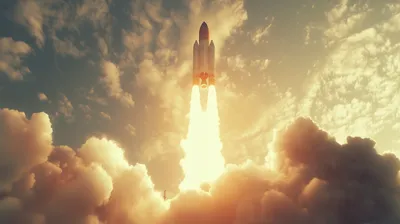 Rocket Launch Soaring Wallpaper 4K, Nature category