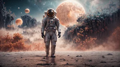 Astronaut Alien Planet Space Wallpaper 4K 2560x1440 Astronaut, On, An, Alien, Planet, Gray, Ultrawide, QHD