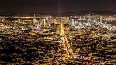 Crisp Light Wallpaper Black/Dark Wallpaper 4K 3456x1944 Light, Night, City, Man, Made, San, Francisco, Hd, Desktop, Brown, Ultrawide, QHD