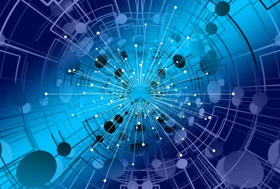 Abstract Blue Digital Design Technology Wallpaper 4K 6000x4050 Abstract, Blue, Digital, Design, With, Interconnected, Nodes, And, Lines, Rendered, Ultra, Vibrant, Yellow, Landscape, 4K