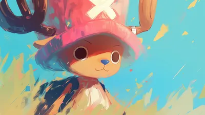 Cute Anime Portrait Abstract Wallpaper 4K 3840x2152 Cute, Anime, Portrait, Of, Chopper, (one, Piece), In, Colorful, Painterly, Gray, Pink, Yellow, Ultrawide, 4K
