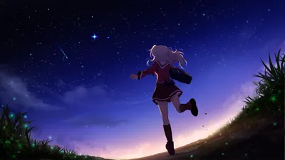 Nao Tomori Anime Charlotte Space Wallpaper 4K 4000x2250 Hd, Desktop, Wallpaper, Featuring, Nao, Tomori, From, The, Anime, Charlotte, Running, Under, Black, Ultrawide, 4K