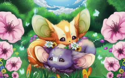 Moody Fantasy Wallpaper Nature Wallpaper 4K 2560x1608 Hd, Fantasy, Pc, Desktop, Wallpaper, Featuring, Two, Adorable, Animals, Nestled, Among, Vibrant, Pink, Gray, Ultrawide, QHD